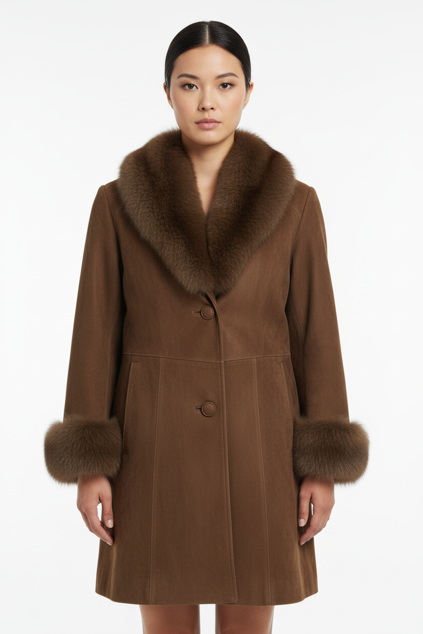 Toscana Shearling Fox Fur Long Coat