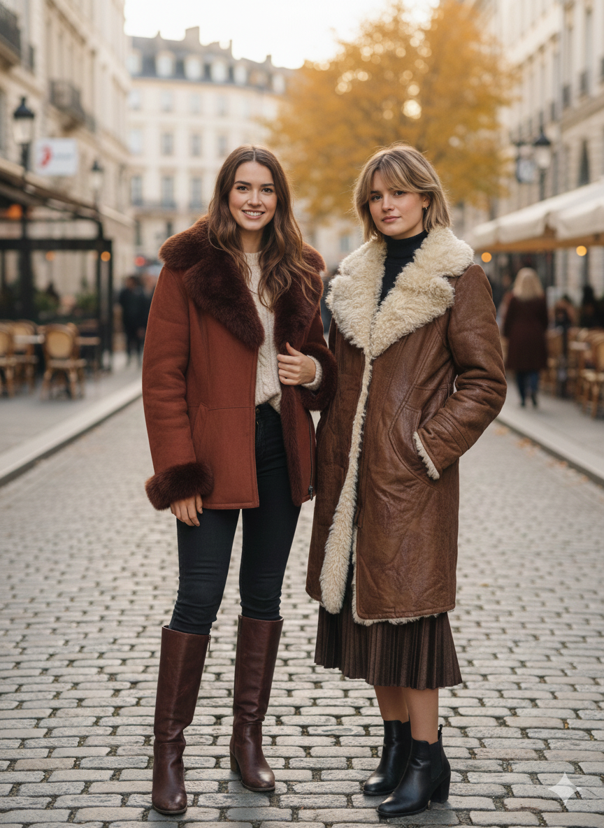 Shearling Sheepskin Long Coat