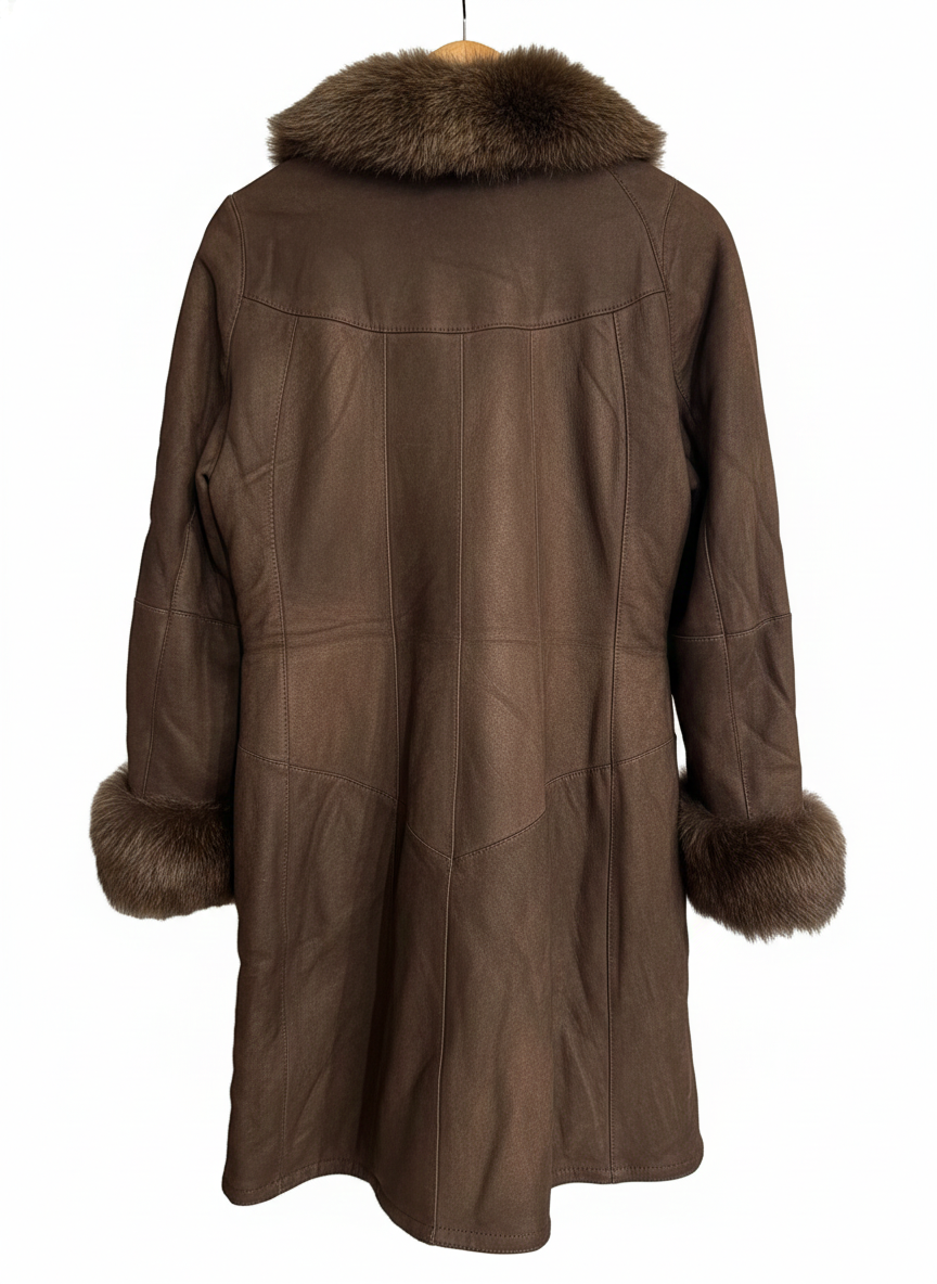 Toscana Shearling Fox Fur Long Coat