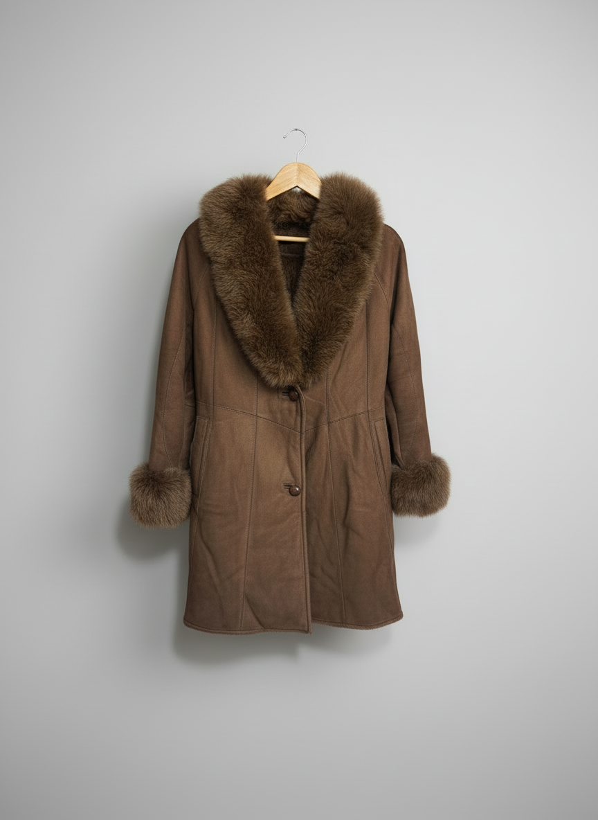 Toscana Shearling Fox Fur Long Coat